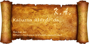 Kaluzsa Alfréda névjegykártya